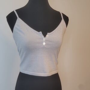 Brandy Melville Striped Camisole in White and Gray